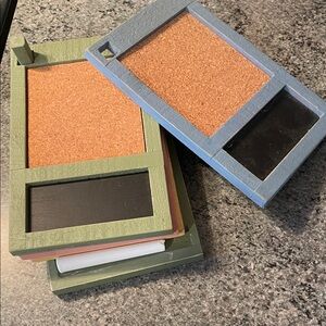 Colorful Cork and Chalkboard label coaster set